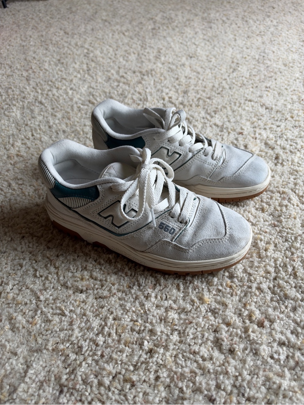 New Balance 550 White Green Sneakers - Size 7